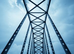 steel bridge, steel structure close-up view